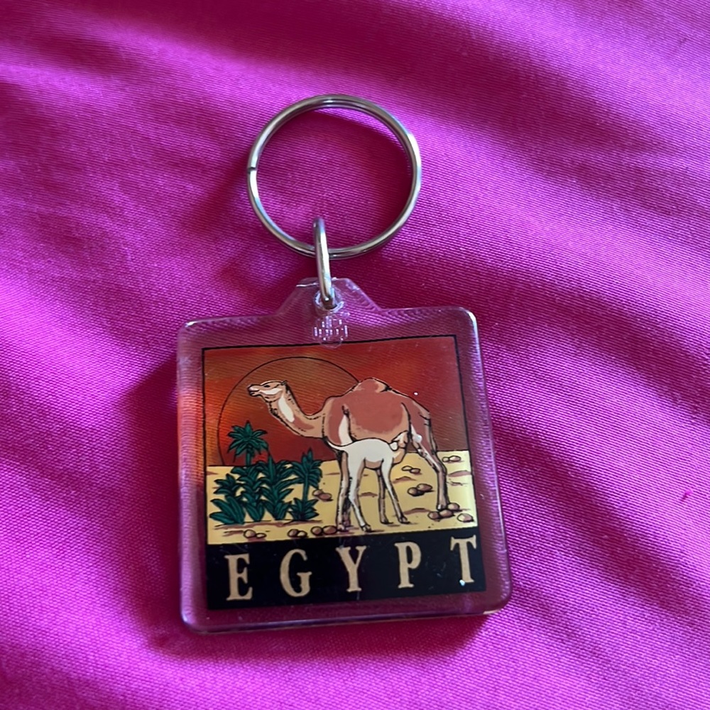 Egypt Key Chain. Camel in desert design